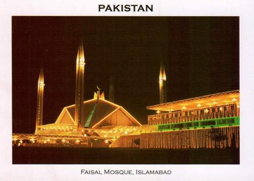 (image for) Pakistan Beautiful Postcard Faisal Mosque Islamabad