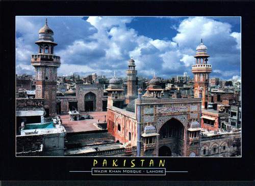 (image for) Pakistan Beautiful Postcard Wazir Khan Mosque Lahore
