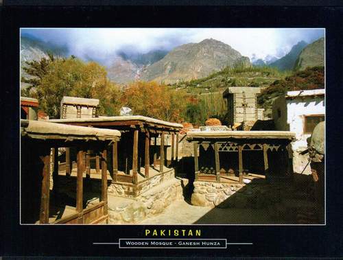(image for) Pakistan Beautiful Postcard Wooden Mosque Hunza