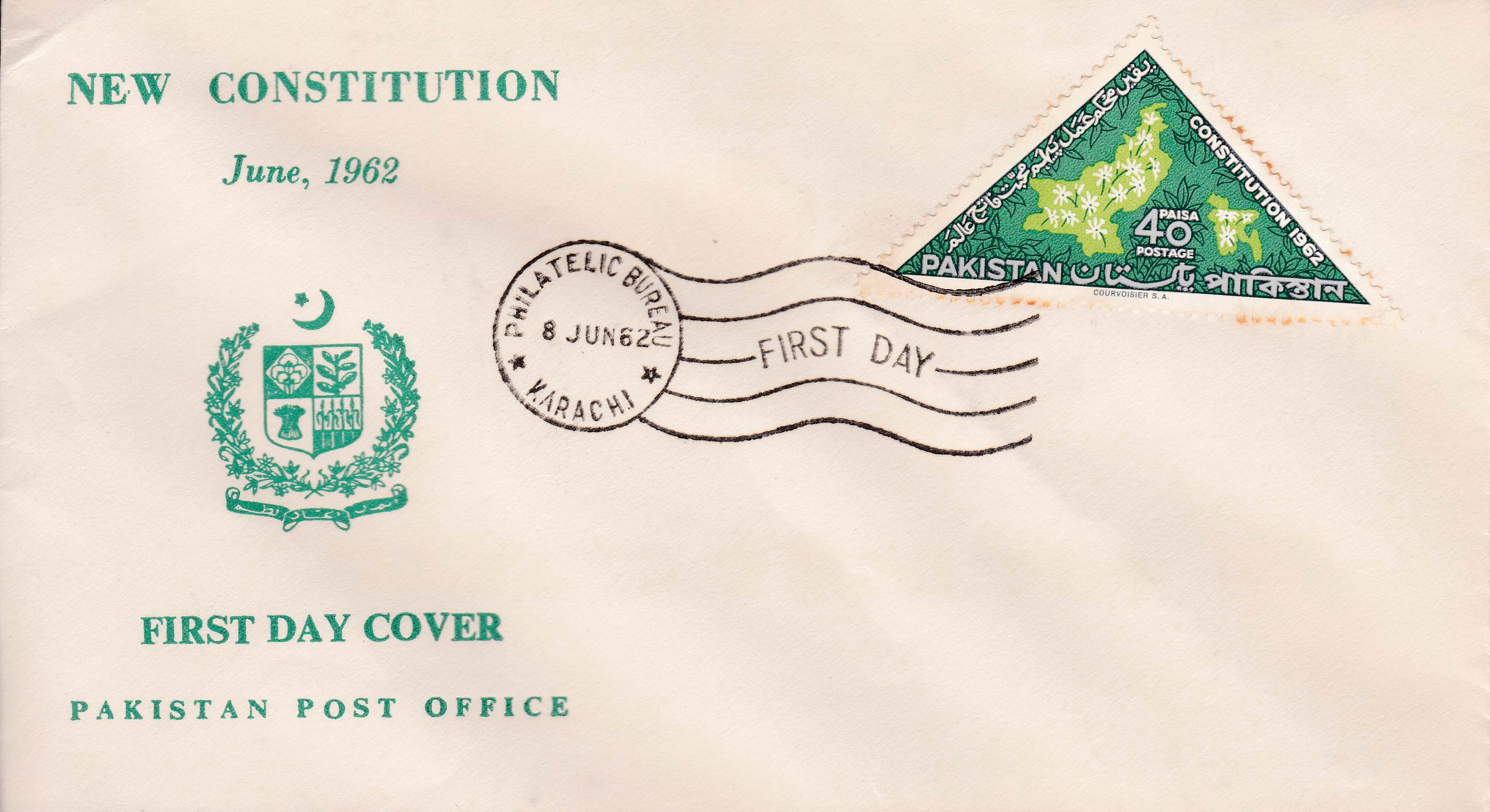 (image for) Pakistan Fdc 1962 Constitution Week