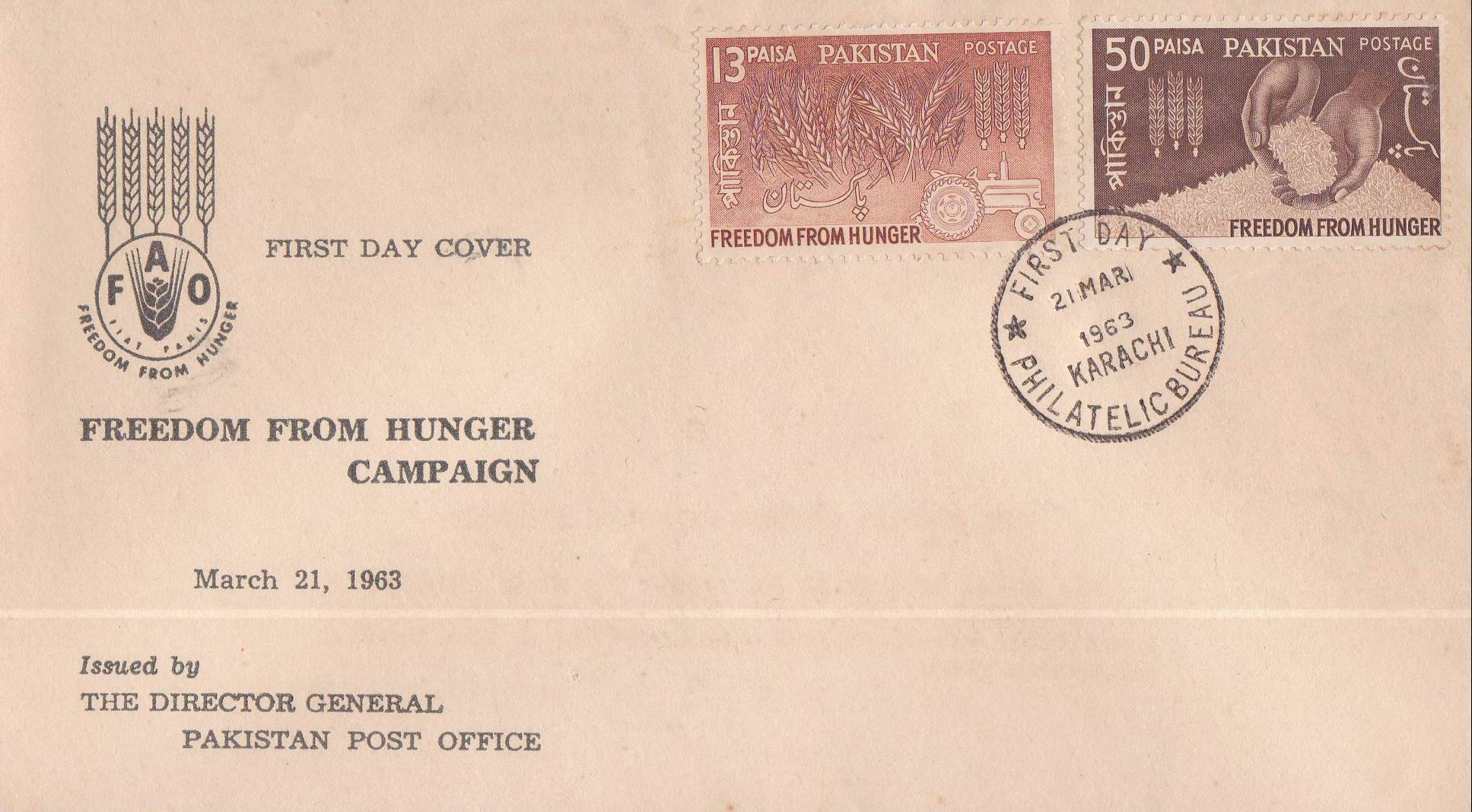 (image for) Pakistan Fdc 1963 Freedom From Hunger