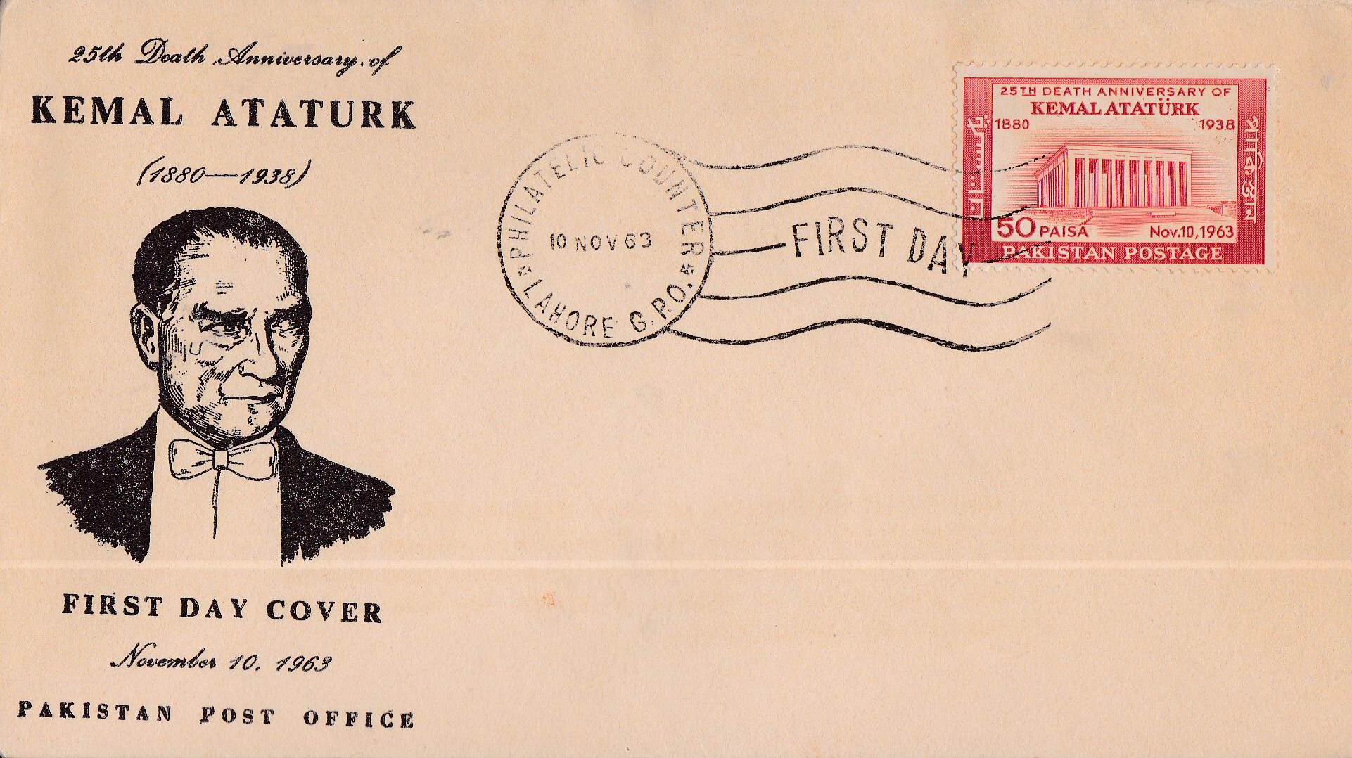 (image for) Pakistan Fdc 1963 Kemal Ataturk