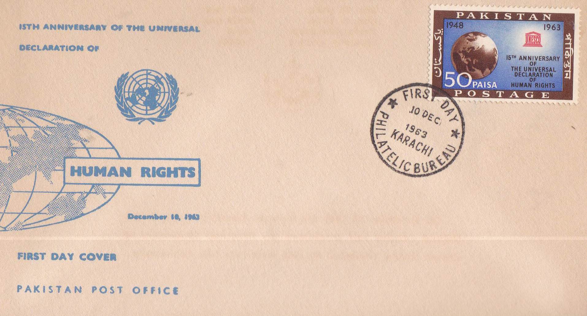 (image for) Pakistan Fdc 1963 Universal Declaration Of Human Rights
