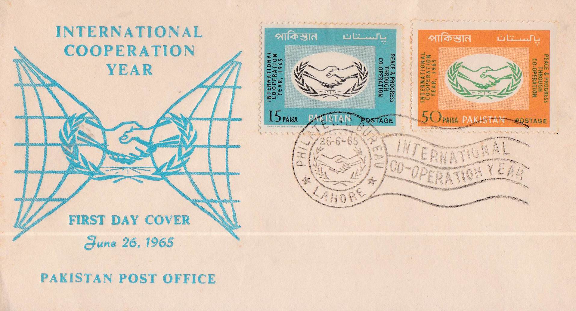 Pakistan Fdc 1965 Brochure & Stamp Intl Co-operation Year - Click Image to Close