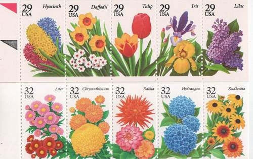 (image for) USA Beautiful Imperf Stamps Flowers & Roses