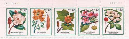 (image for) USA Beautiful Imperf Stamps Flowers & Roses