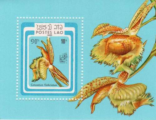 (image for) Laos 1985 S/Sheet Orchids MNH