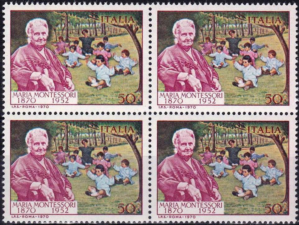(image for) Italy Stamps 1970 Dr. Maria Montessori Nobel Prize