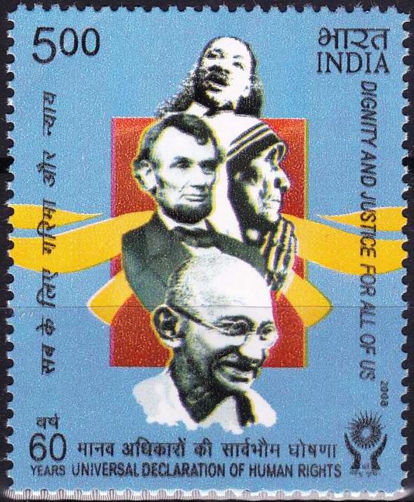 (image for) India 2008 Stamps Gandhi Mother Teressa Martin Lutherking