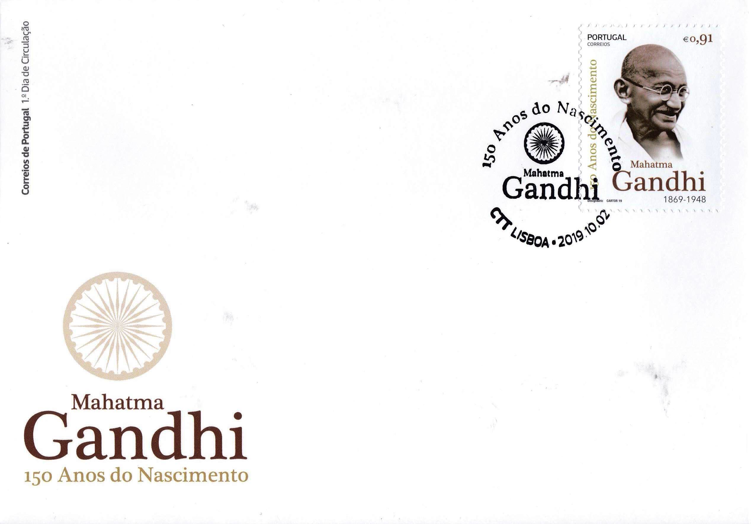 (image for) Portugal 2019 Fdcs S/Sheet & Stamp Birth Anniversary of Mahatma