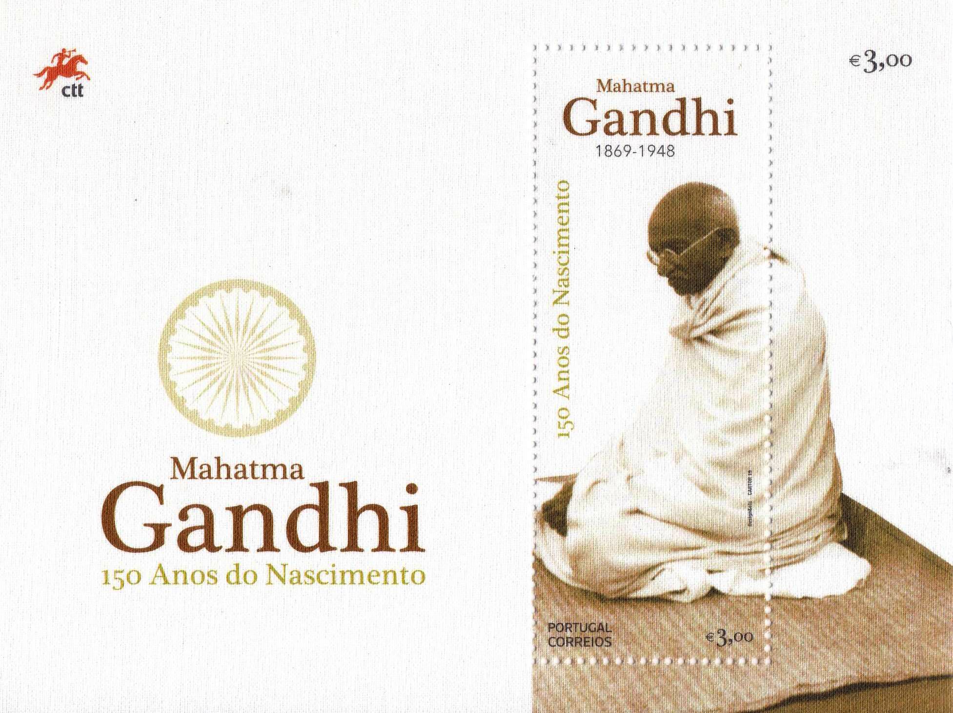(image for) Portugal 2019 Fdcs S/Sheet & Stamp Birth Anniversary of Mahatma