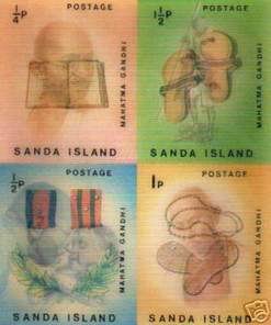 (image for) Sanda Island Blk 4 3D Mahatma Gandhi & Belongings Medal