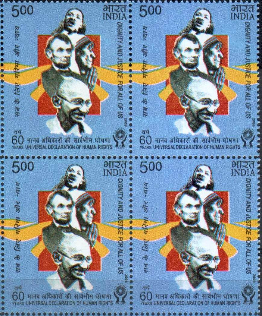 (image for) India 2008 Stamps Gandhi Mother Teressa Martin Lutherking