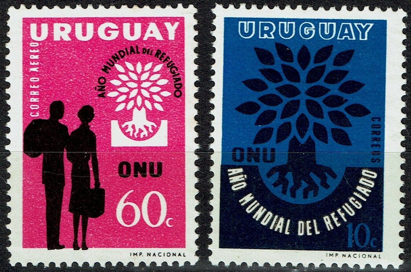 (image for) Uruguay 1960 Stamps World Refugee Year MNH