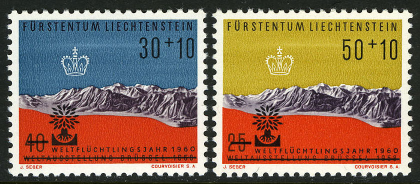 (image for) Liechtenstein 1960 Stamps World Refugee Year