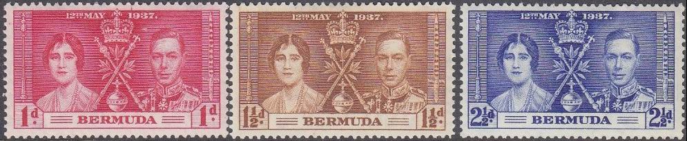 Bermuda 1937 Stamps Coronationof King George VI & Queen