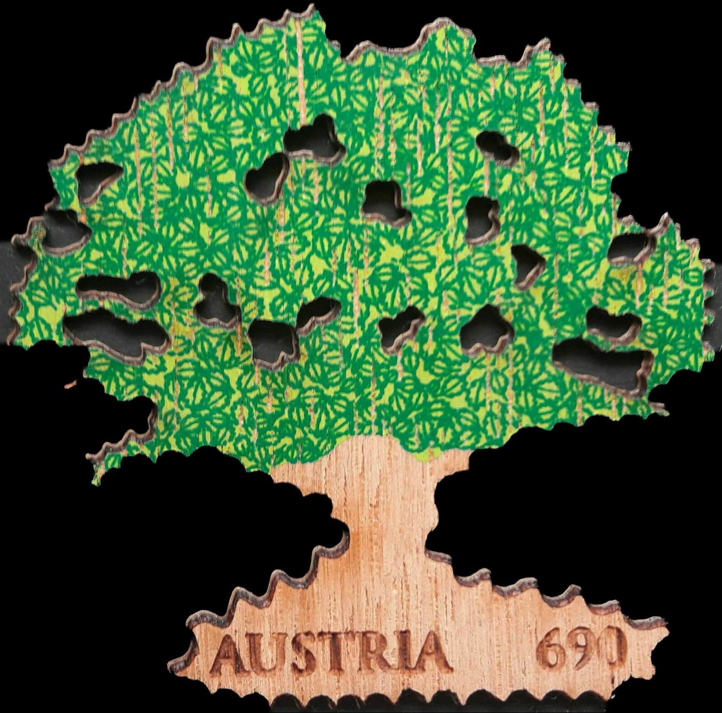 (image for) Austria Stamp 2017 Real Oak Tree Wooden Stamp