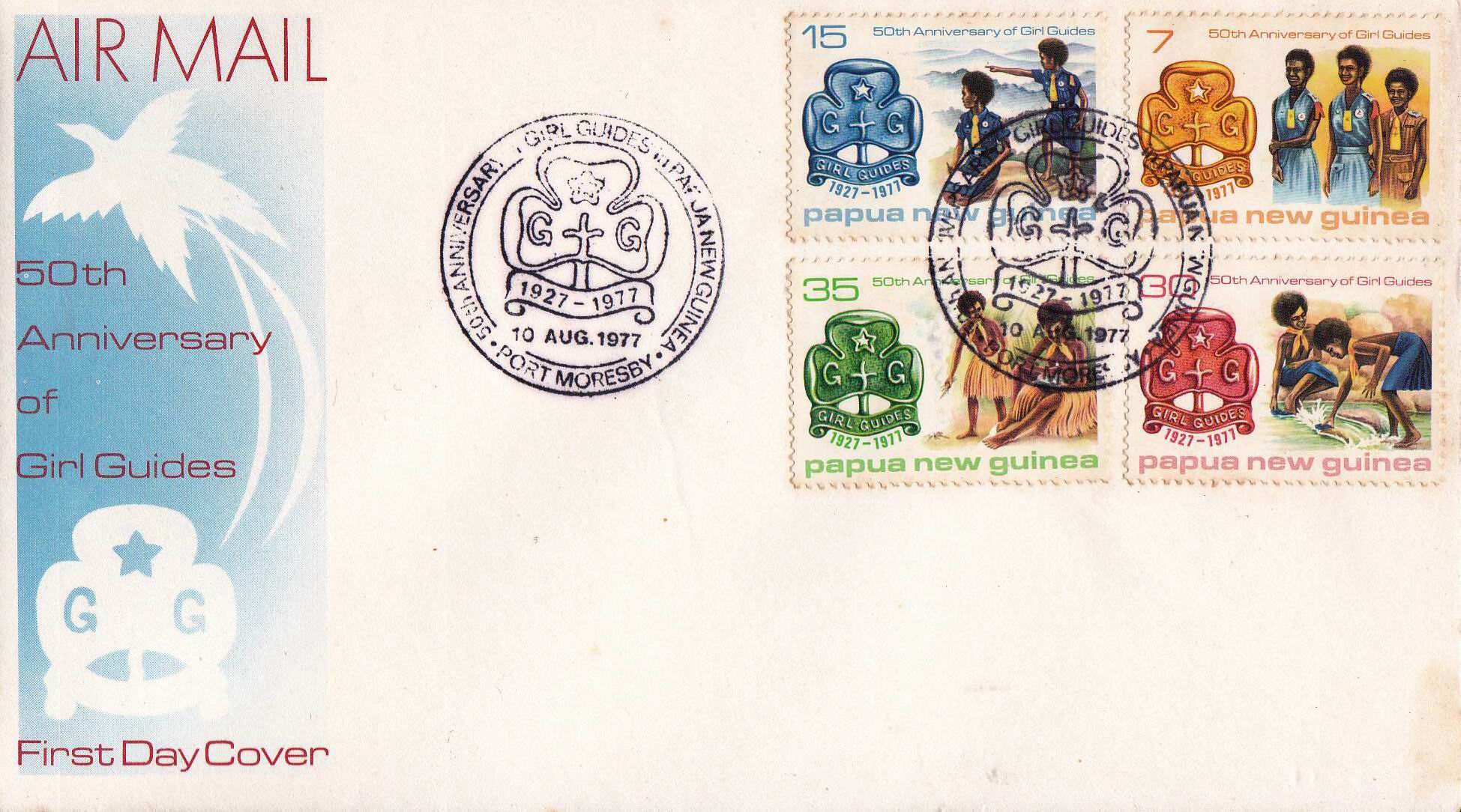 (image for) Papua New Guinea 1977 Fdc 50th Anniversary Of Girl Guides