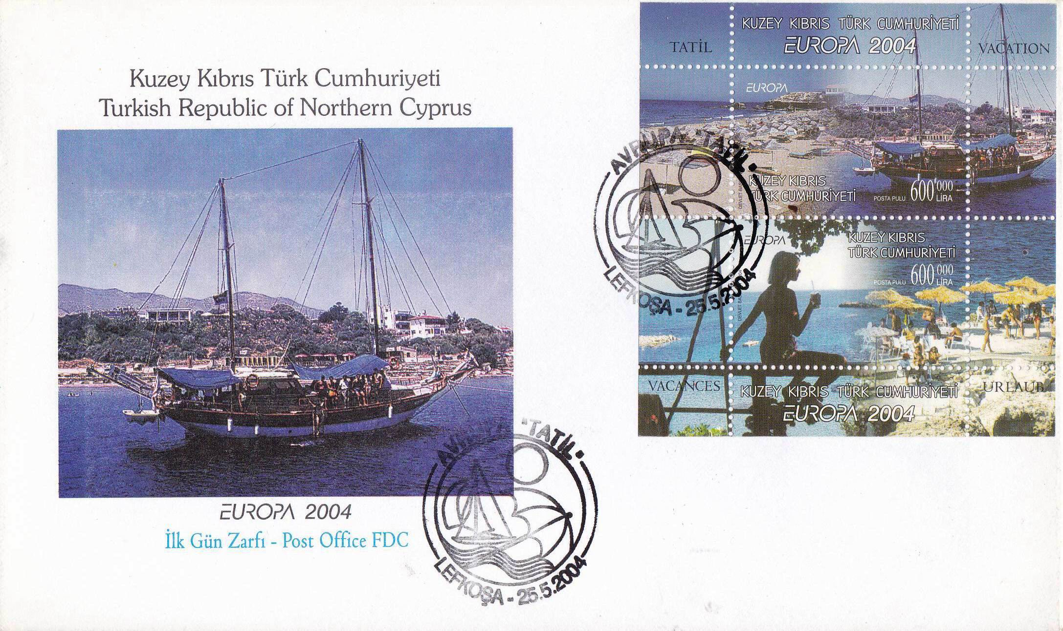 (image for) Turkish Republic 2004 Fdc Northern Cyprus Europa 2004