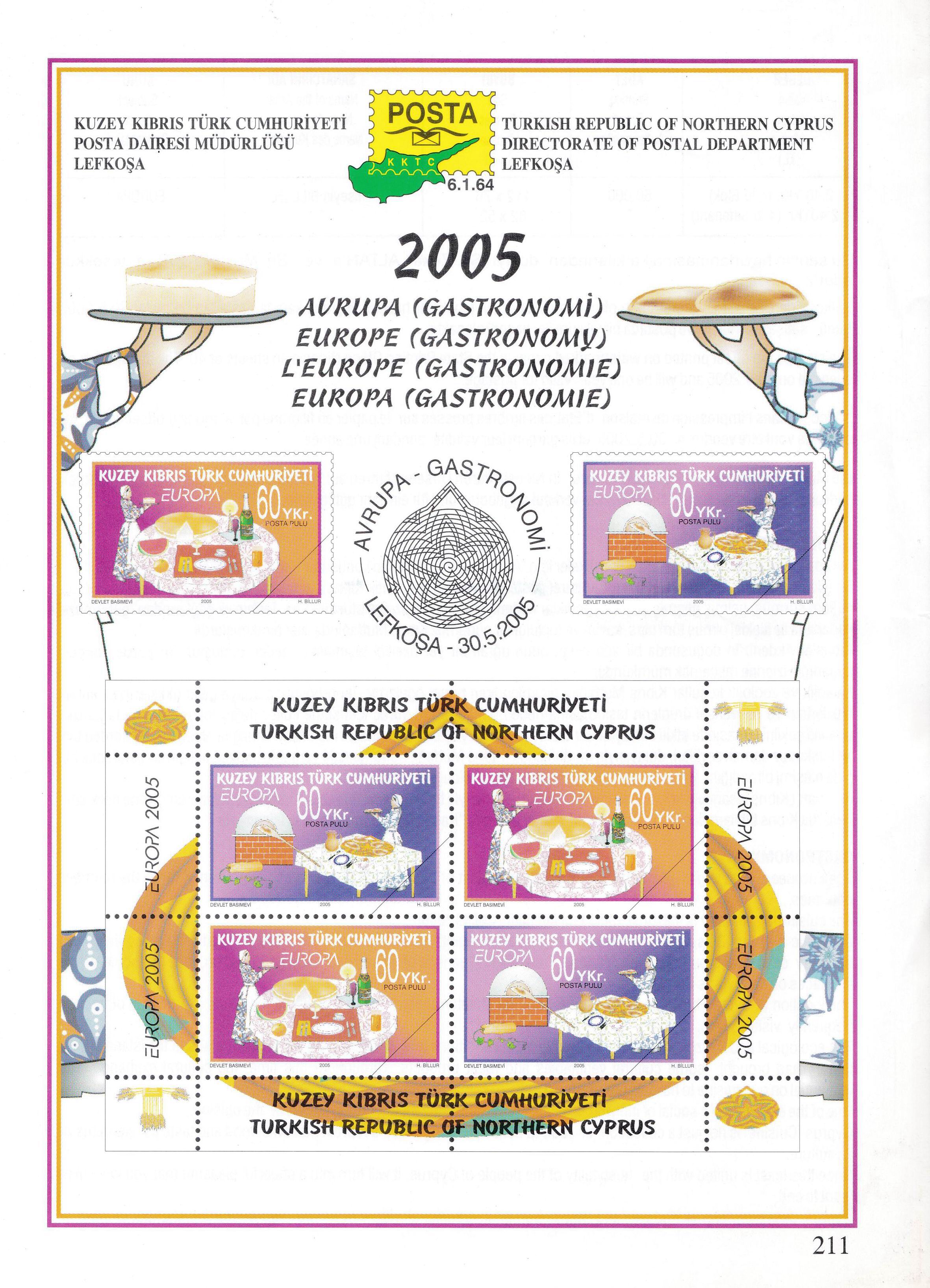 (image for) Turkish Republic 2004 Fdc Brochure Stamp Northern Cyprus Gastron