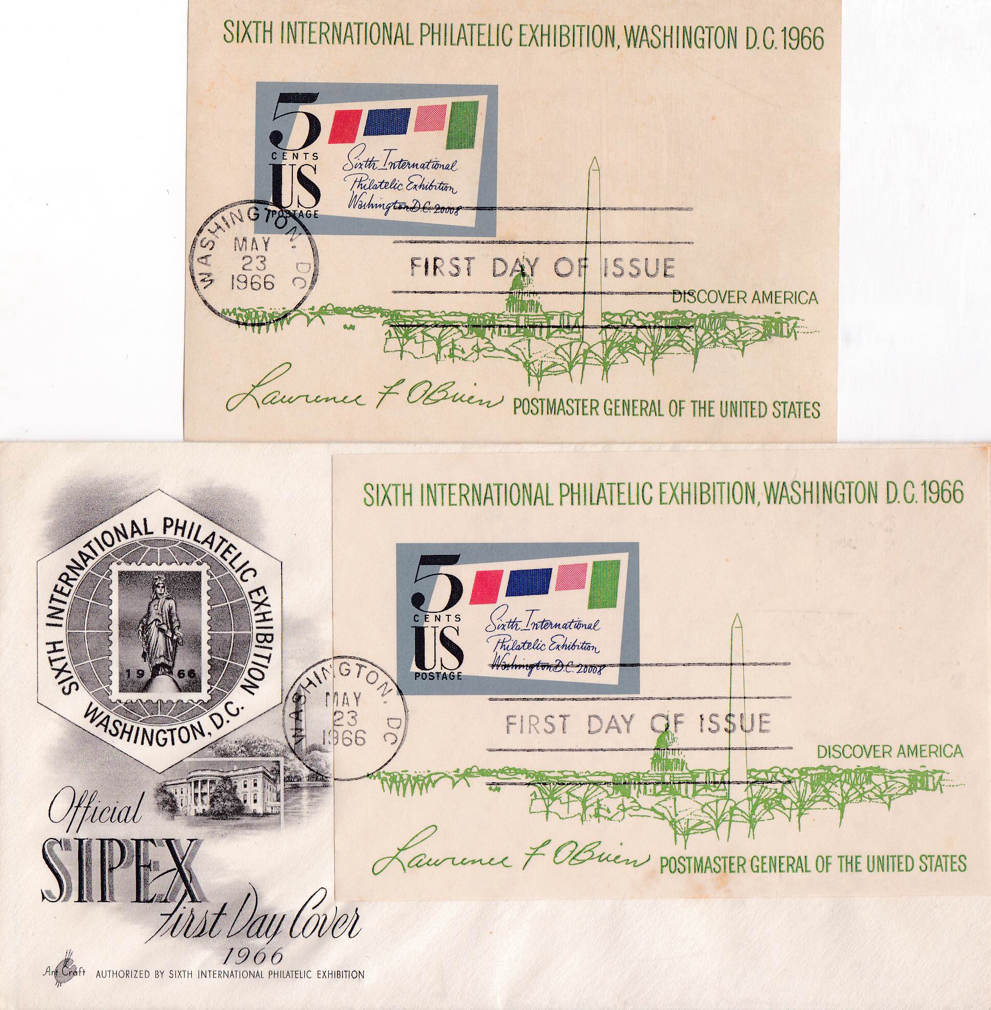 (image for) United States 1966 Fdc Sixth International Philatelic Exhibition