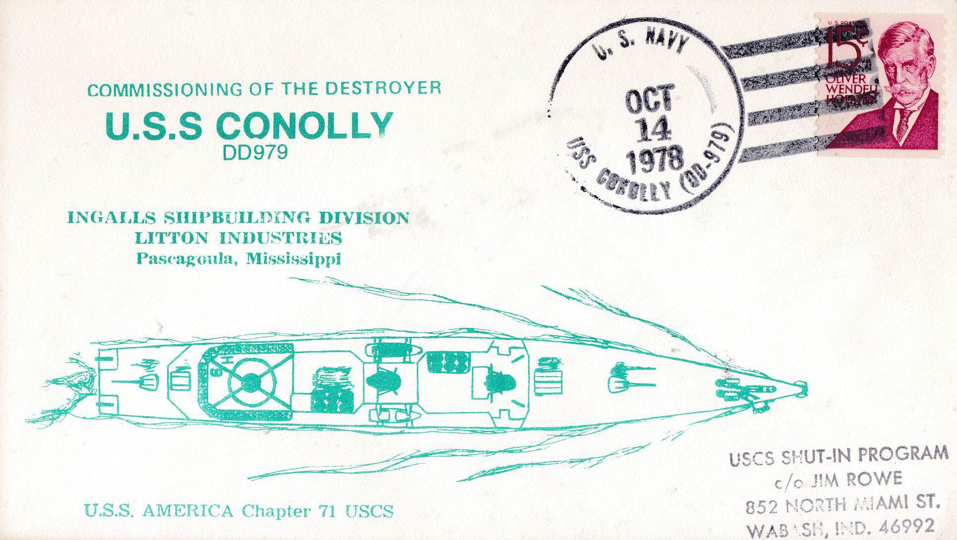 (image for) United States 1978 Fdc Commissioning Of The Destroyer USS