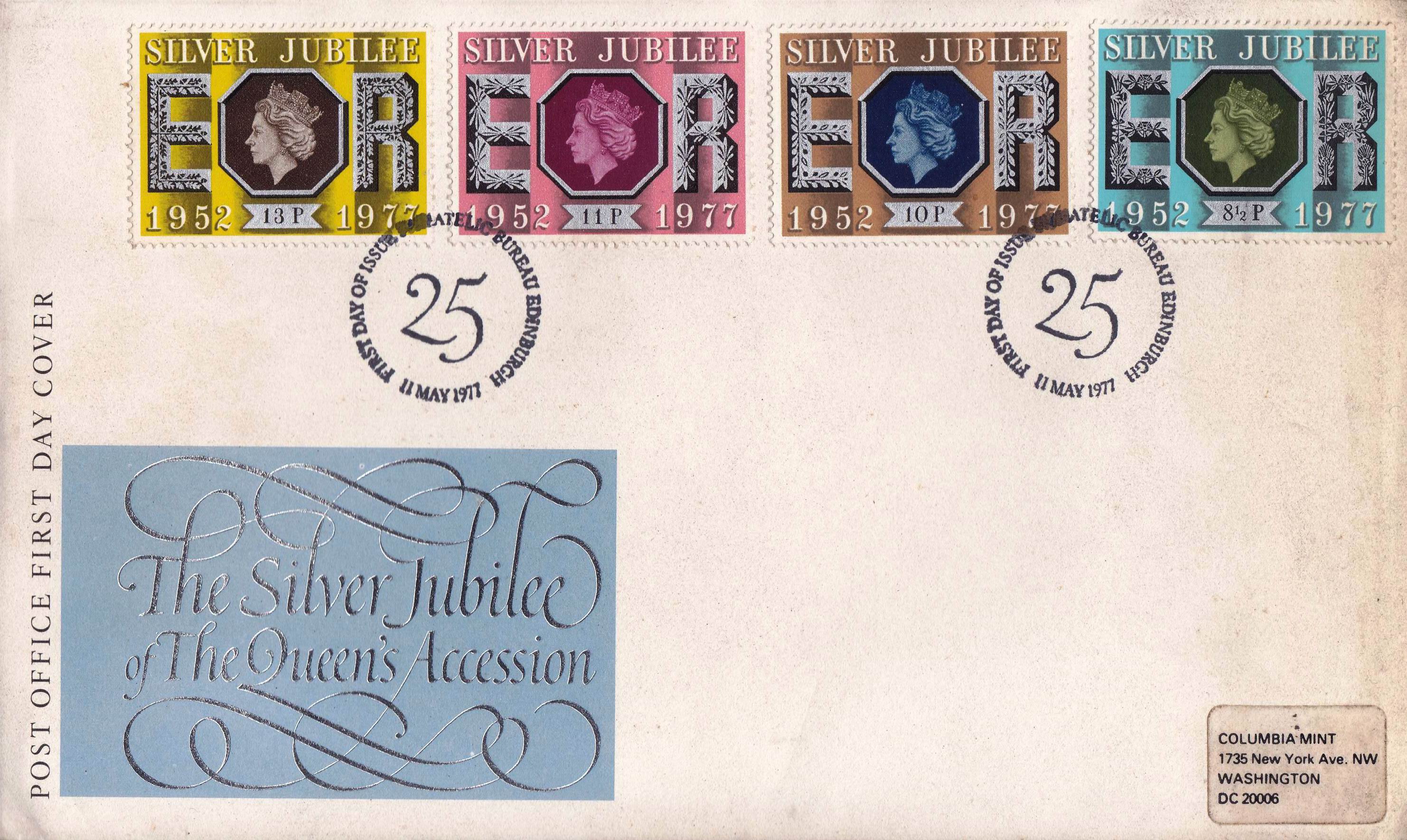(image for) Great Britain 1977 Fdc Silver Jubilee Of Queen Accession