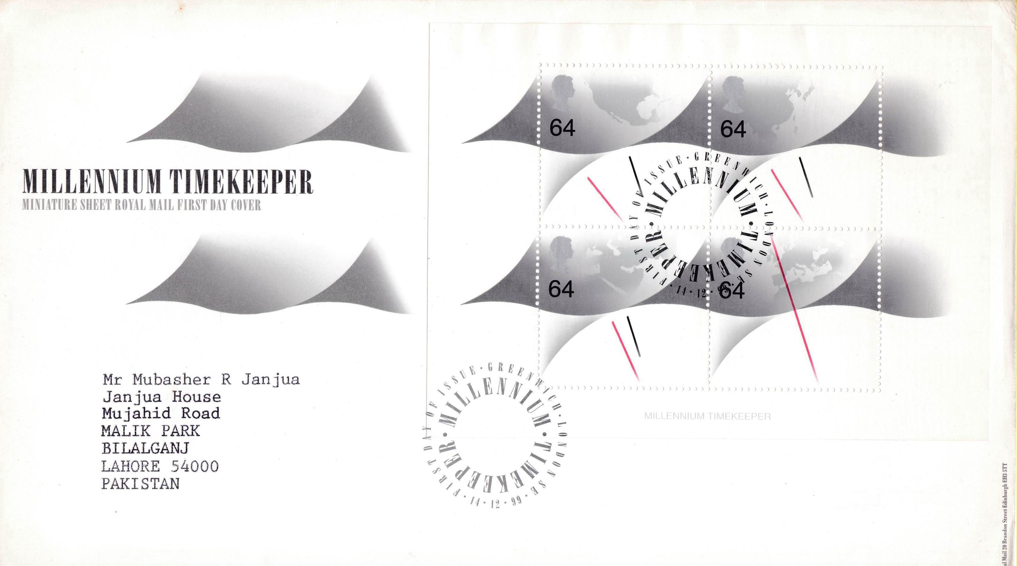 (image for) Great Britain 2000 Fdc Millennium Timekeeper