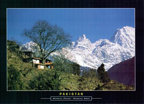 (image for) Pakistan Beautiful Postcard Mankial Peaks