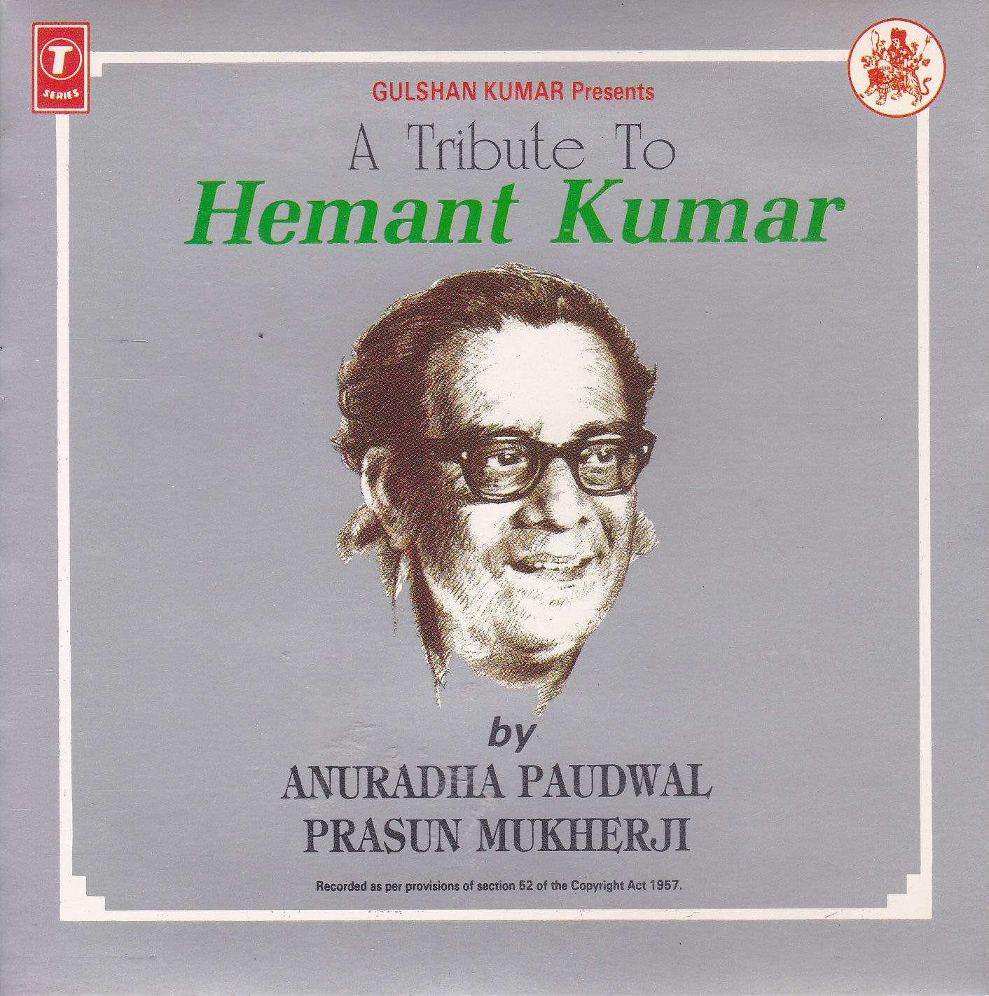 (image for) Tribute to Hemant Kumat By Prasun & Anuradha T S Cd