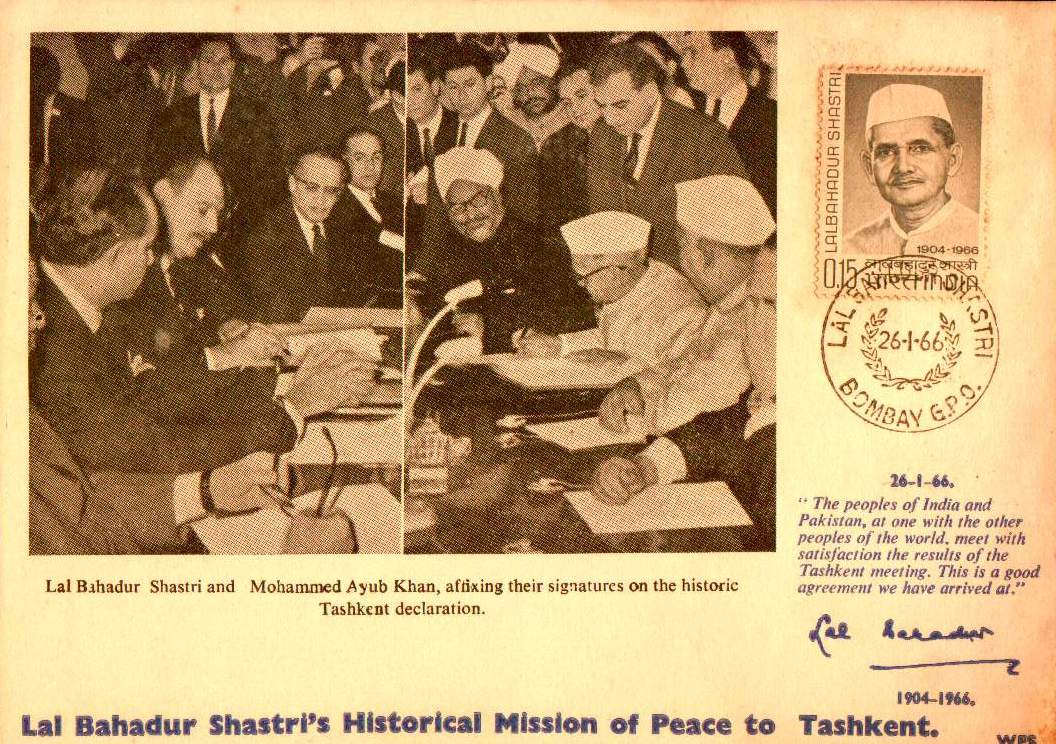 (image for) India 1966 Maxi Card Lal Shastri Historical Mission Of Tashkent