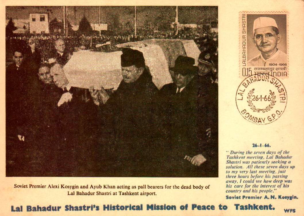 (image for) India 1966 Maxi Card Lal Shastri Historical Mission Of Tashkent