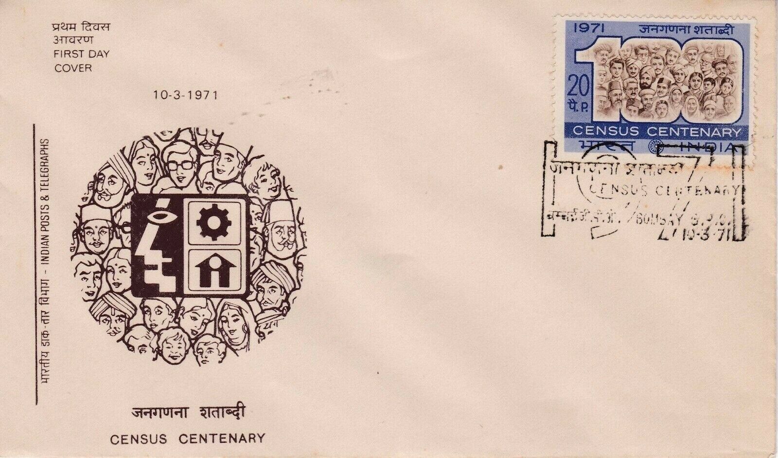 (image for) India 1971 Fdc Census Centenary