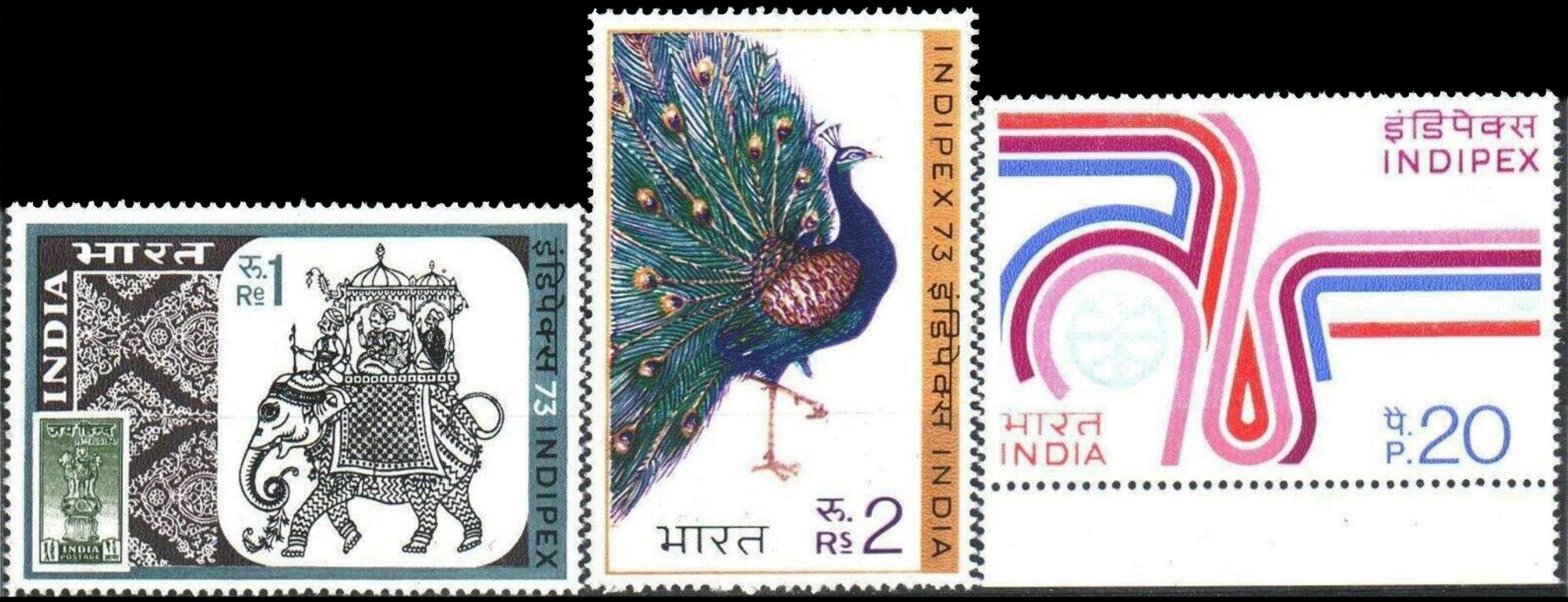 (image for) India 1973 Fdc & Stamps Indipex Stamp Exhibition Peacock