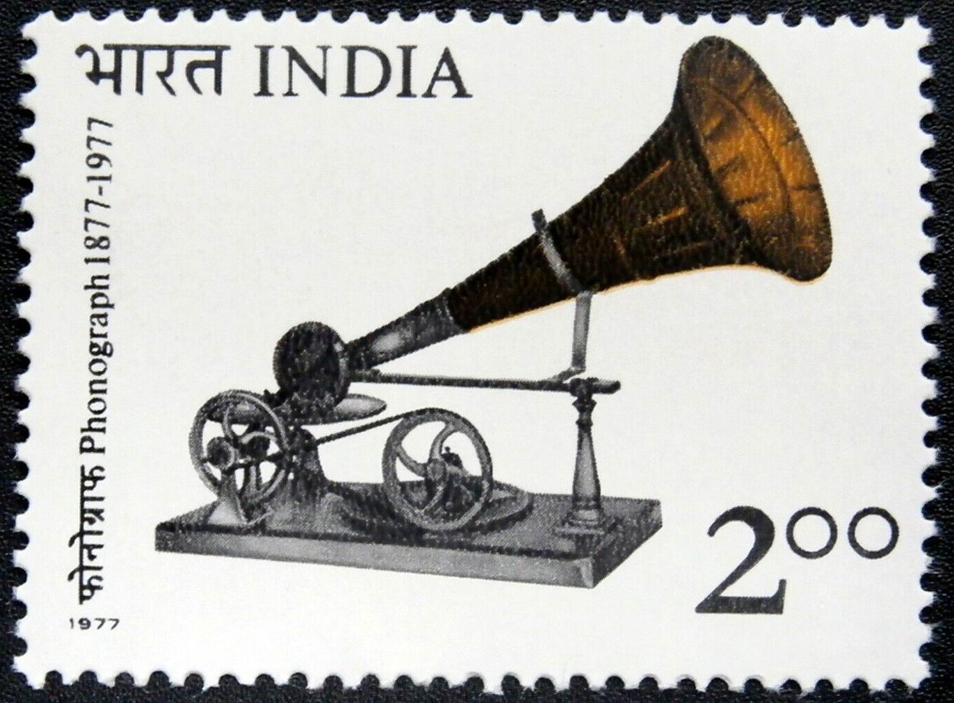 (image for) India 1977 Fdc First Day Brochure Stamp 100 Years Of Phonograph