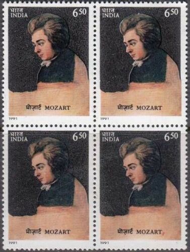 (image for) India 1991 Stamps Wolfgang Mozart Composer Of Classical Era