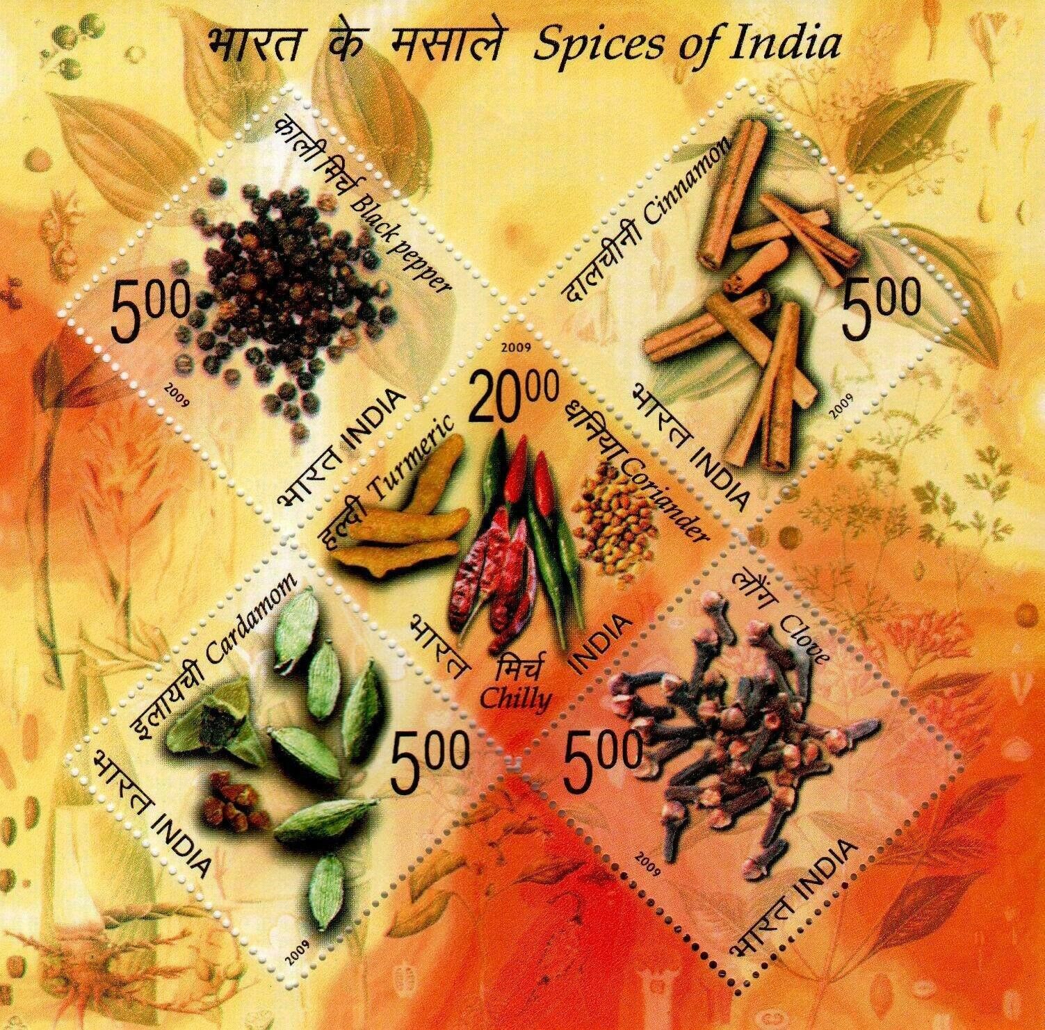 (image for) India Fdc 2009 Brochure S/Sheet & Stamps Spices Of India