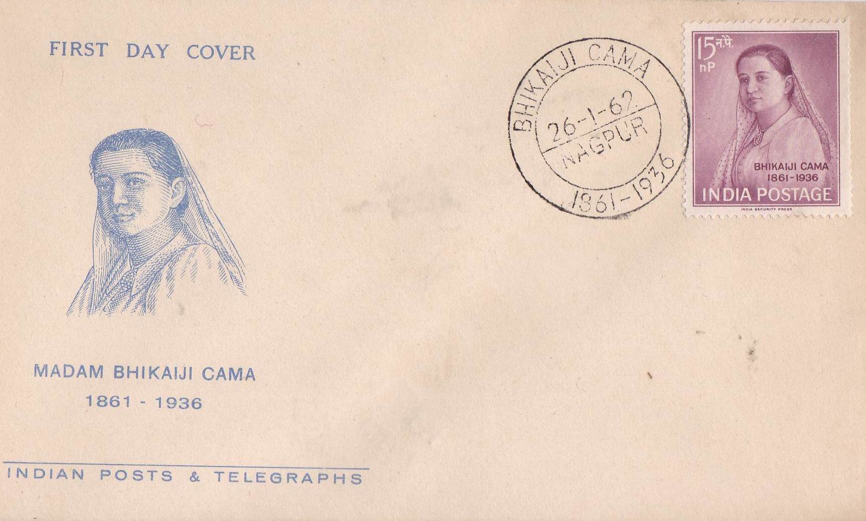 (image for) India 1961 Fdc Madam Bhikaiji Jaipur Cancellation