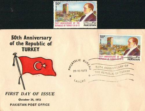Pakistan 1973 Fdc & Stamp Kemal Ataturk