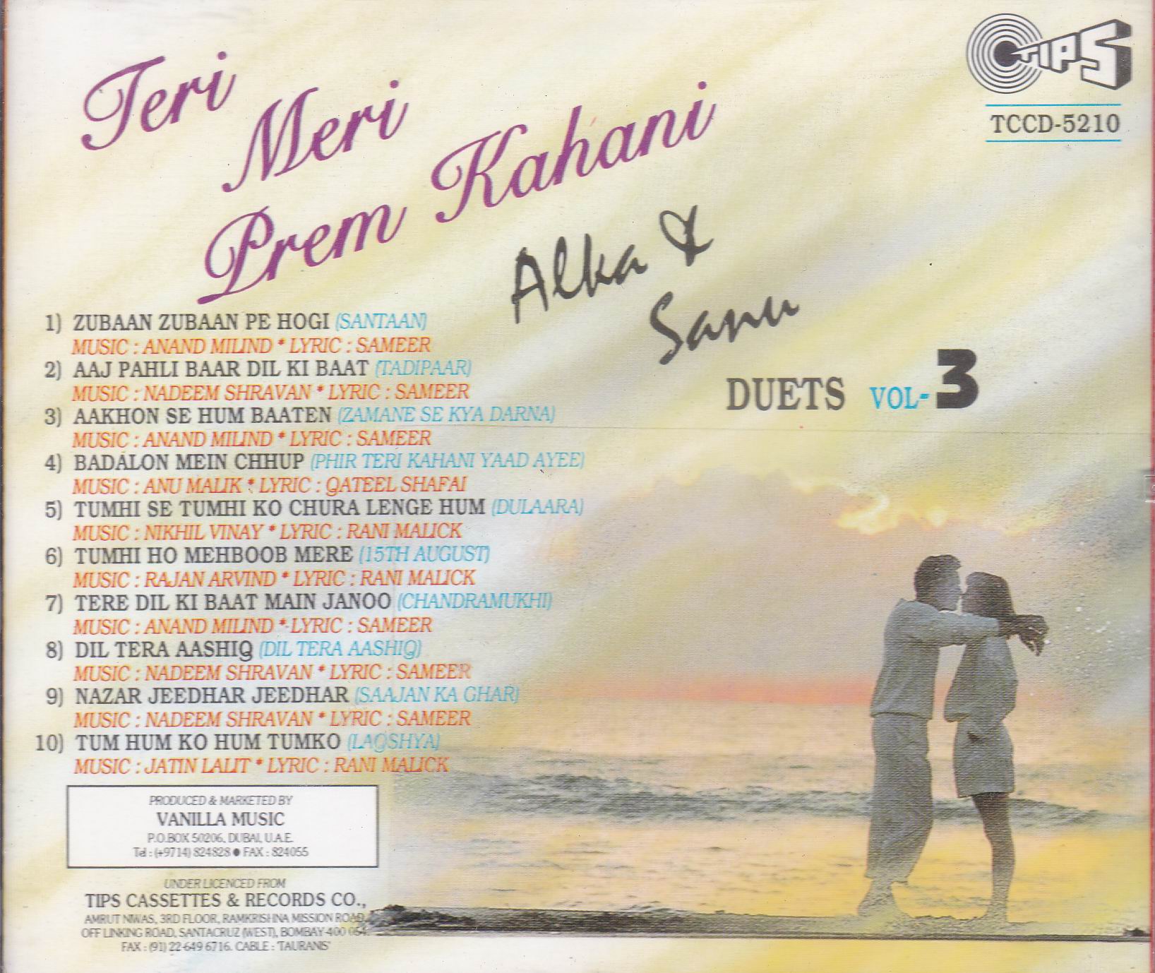 (image for) Teri Meri Prem Kahani Kumar Sanu & Alka Tips Cd
