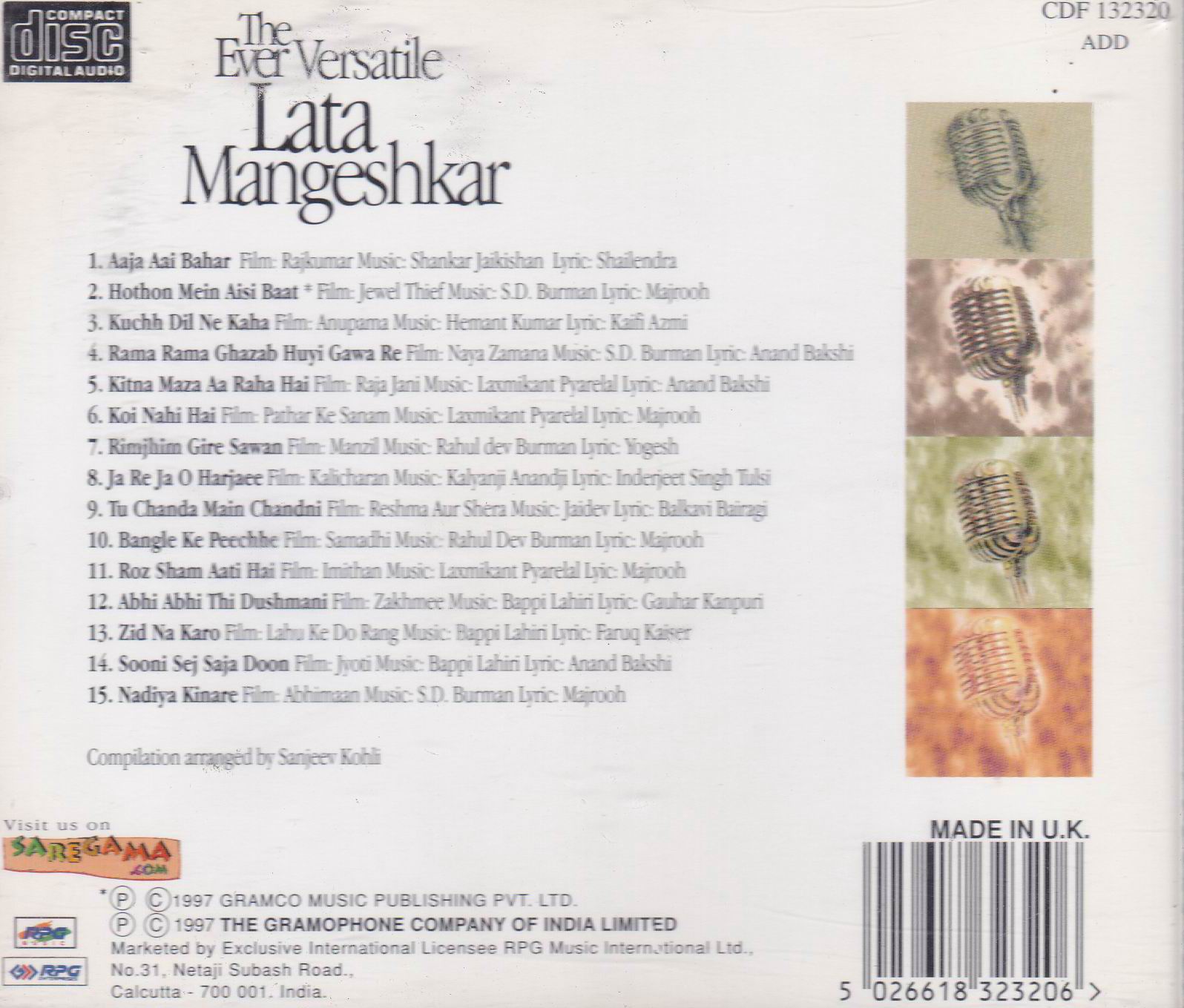 The Ever Versatile Lata Mangeshkar EMI Cd - Click Image to Close