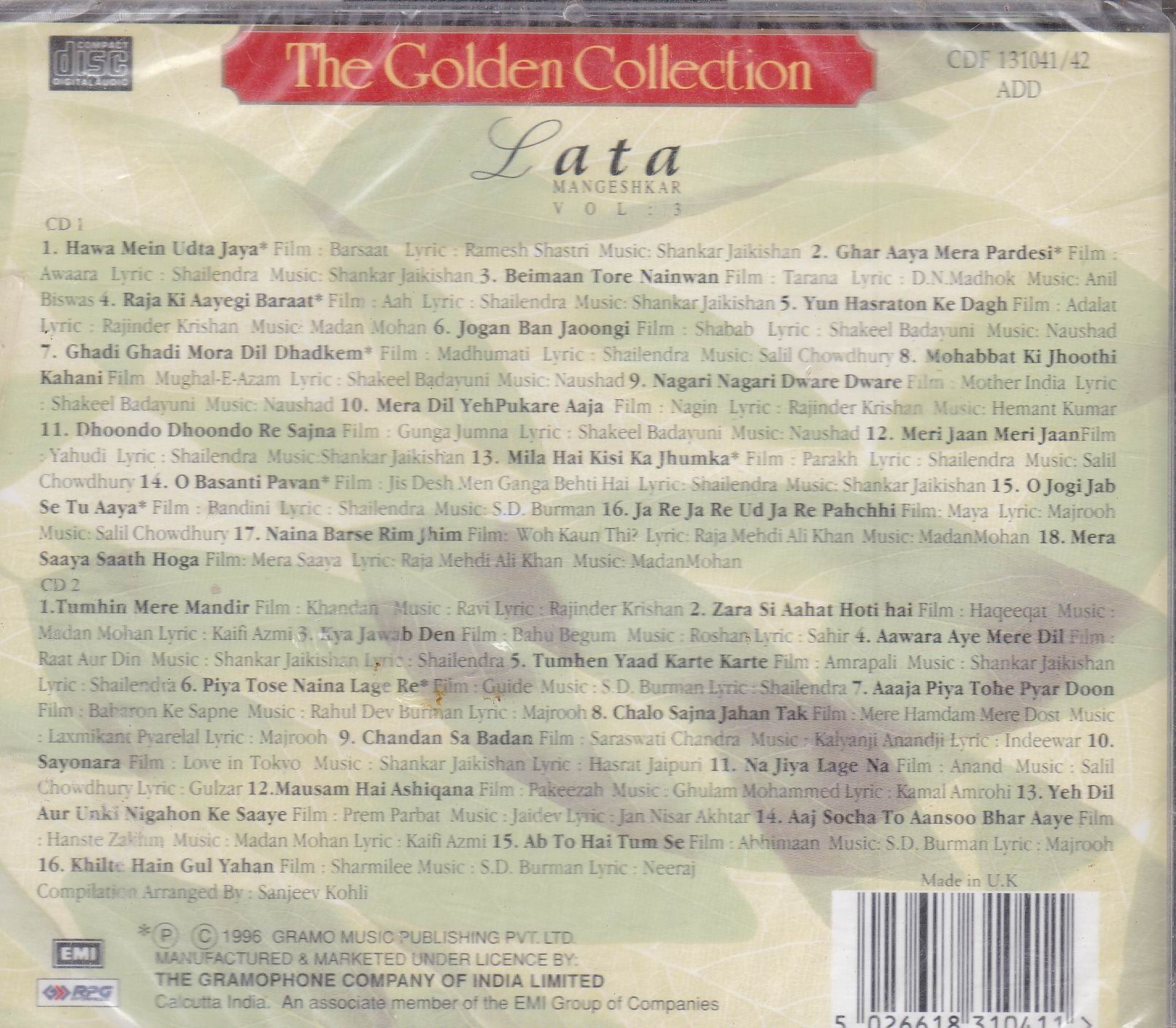 (image for) The Golden Collection Of Lata Mangeshkar EMI Cd Vol 2