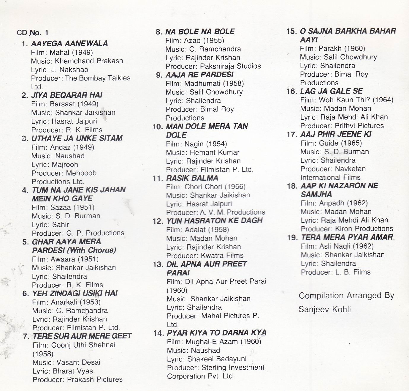 (image for) The Golden Collection Of Lata Mangeshkar EMI Cd Vol 3