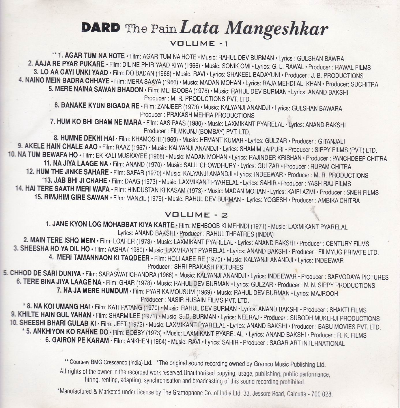 (image for) Dard Lata Mangeshkar EMI Cd