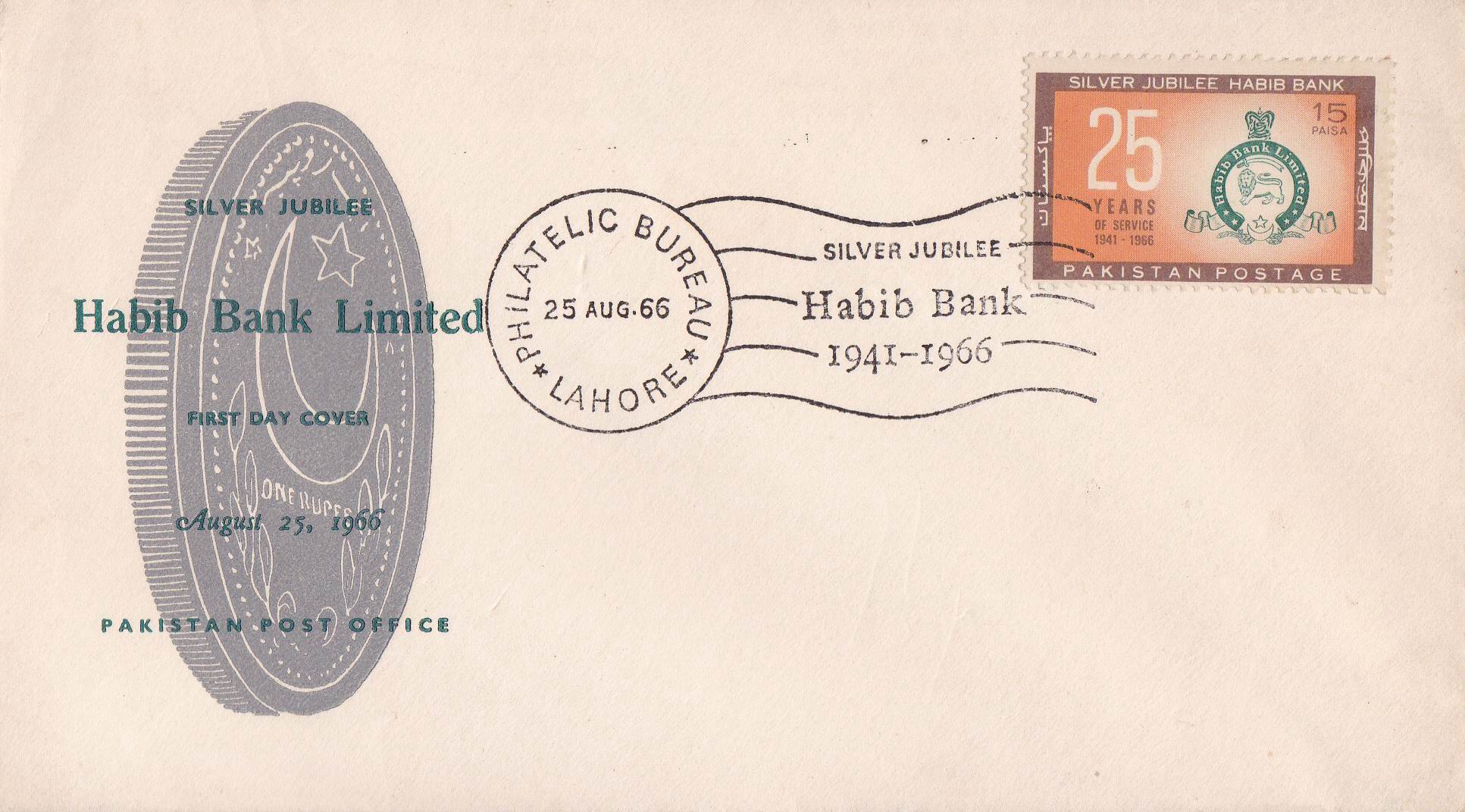 Pakistan Fdc 1966 Brochure & Stamp Habib Bank Ltd - Click Image to Close