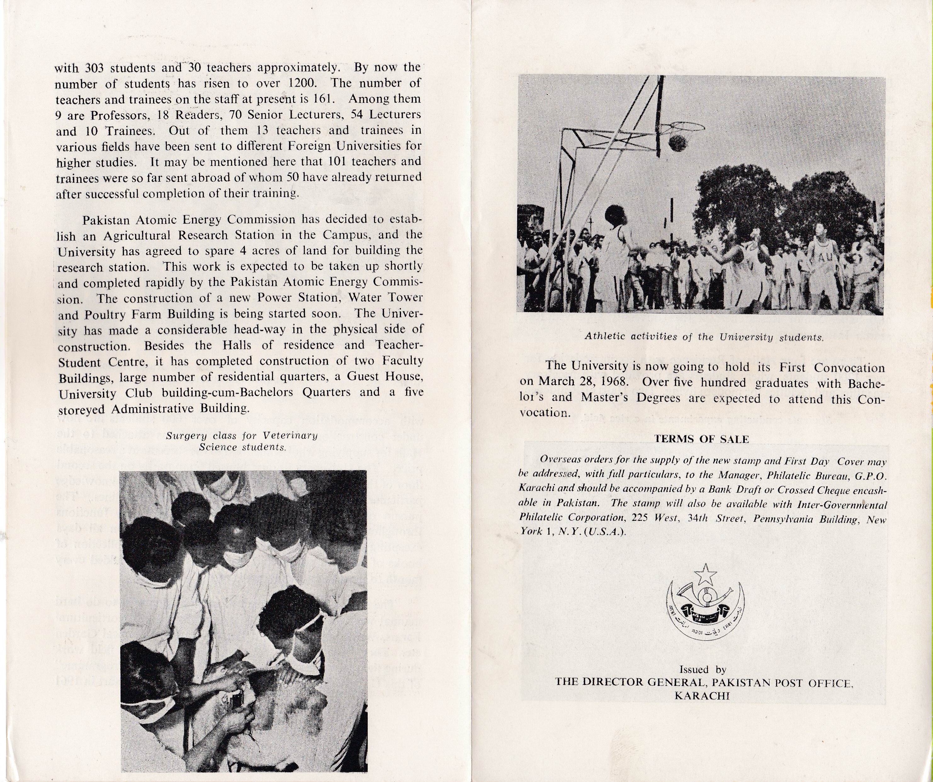 (image for) Pakistan Fdc 1968 Brochure & Stamp East Pakistan Agricultural