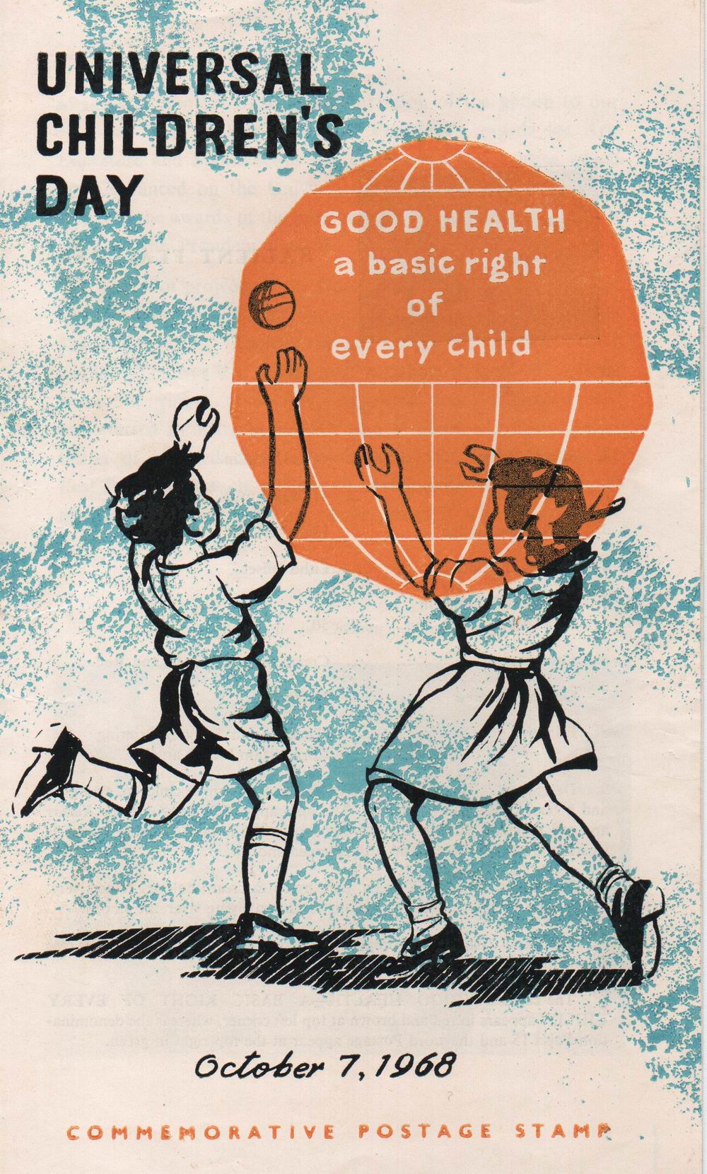 Pakistan Fdc 1968 Brochure & Stamp Universal Children's Day