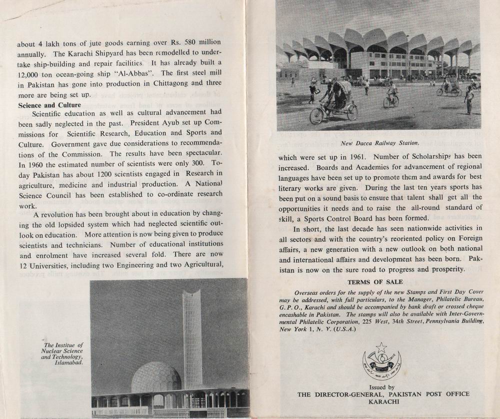 (image for) Pakistan Fdc 1968 Brochure & Stamps Decade of Development Ayub