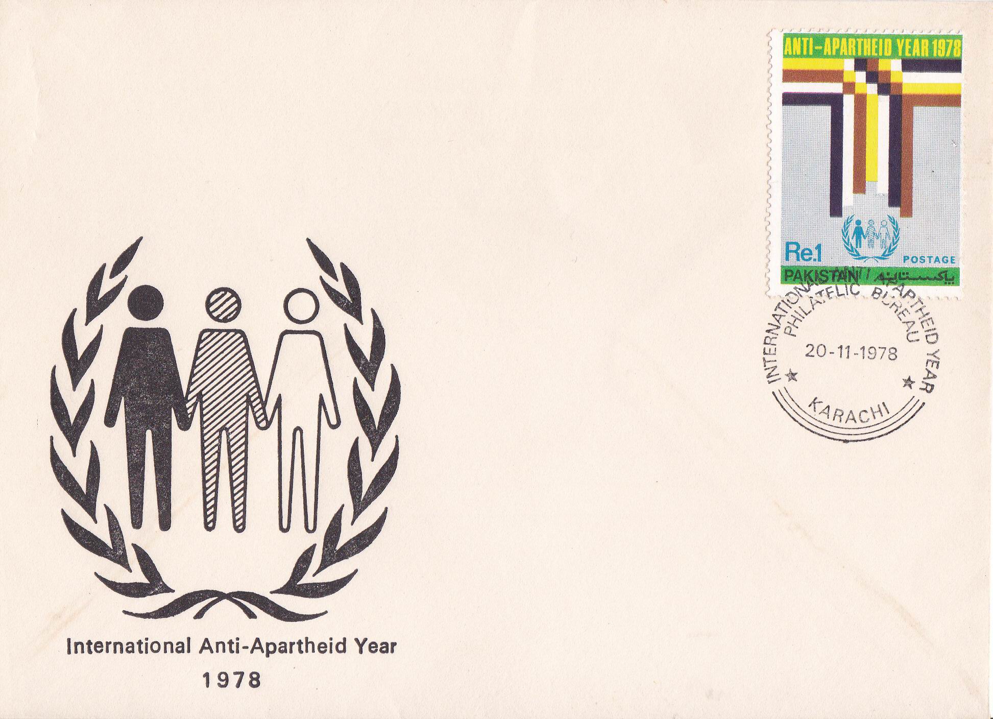 (image for) Pakistan Fdc 1978 Brochure & Stamp International Apartheid Year