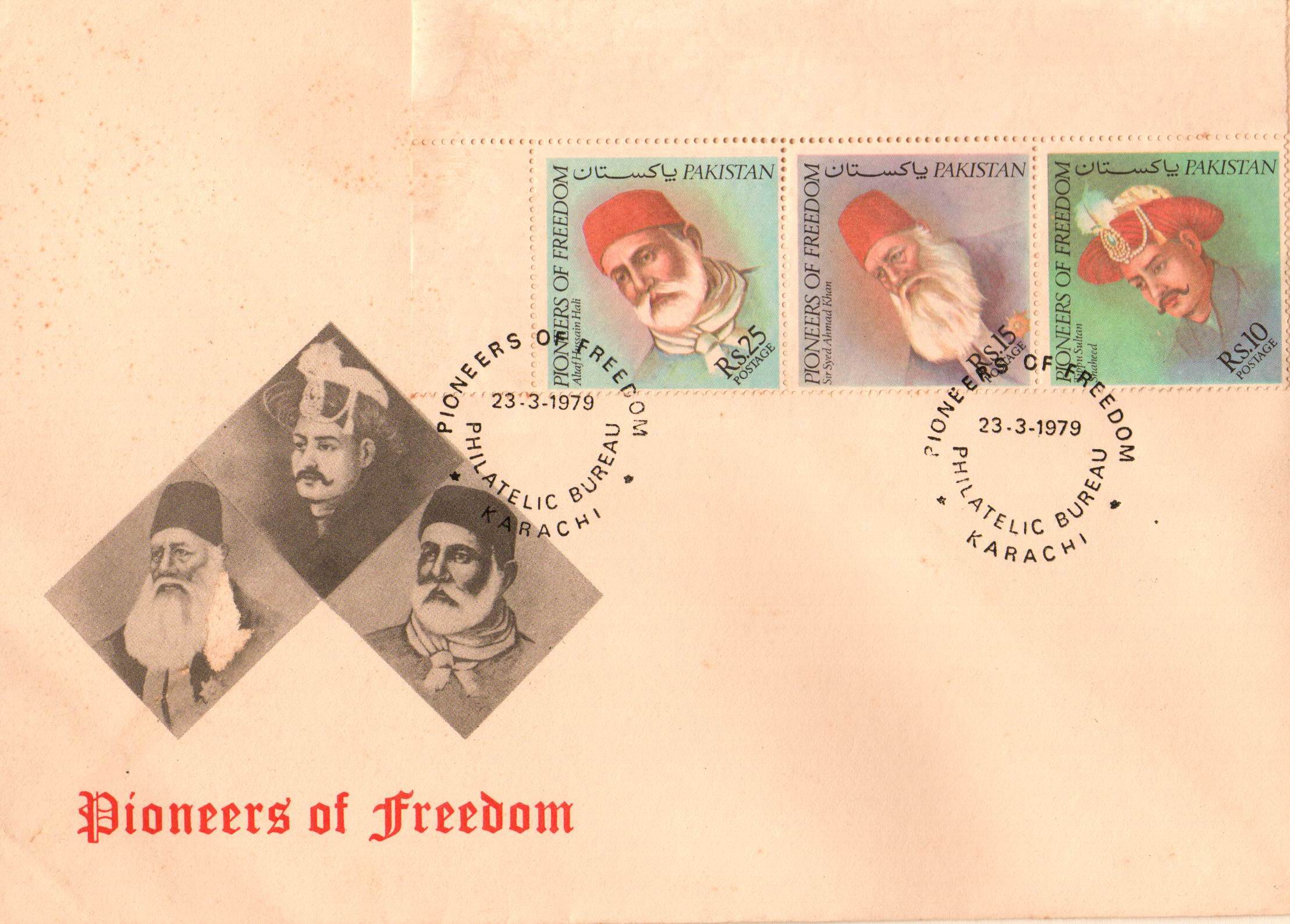 (image for) Pakistan Fdc 1979 Brochure & Stamps Pioneer Freedom Tipu Sultan